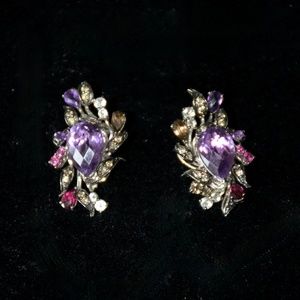 Le Vian Diamond and Amethyst Earrings